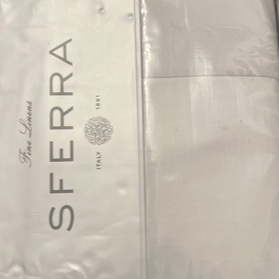 Sferra Casida King Duvet Cover White Lunar 2p