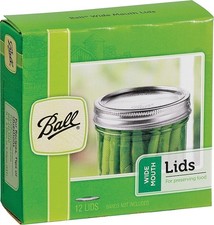 Ball Jars Wide Mouth Lids, 12 Count (1440042050), For Preserving Canning Food