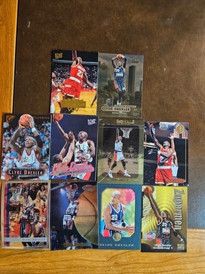 CLYDE DREXLER - **Premium Lot of 10 different** - Rockets - All NRMT-MINT