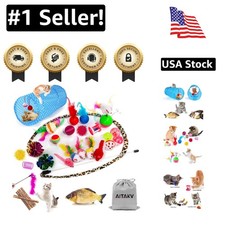 Complete 35 PCS Cat and Puppy Toy Collection with Tunnel  Feather Teaser