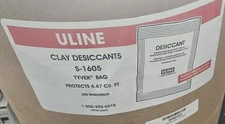 New Sealed Uline S-1605 Clay Desiccant Drum 300 Bags Protects 6.67 ft^3 / Bag