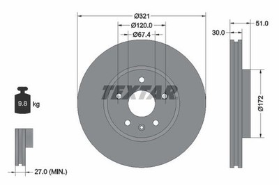 Brake Disc TEXTAR 92187005