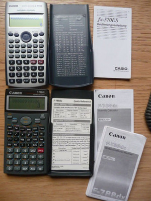 2 wiss. Taschenrechner CASIO fx-570ES u. CANON F-788dx, jew. m. Bed. Anleitung *