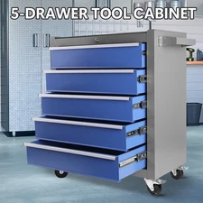 5-Drawers Rolling Tool Chest, Tool Cabinet on Wheels with Keyed Locking System