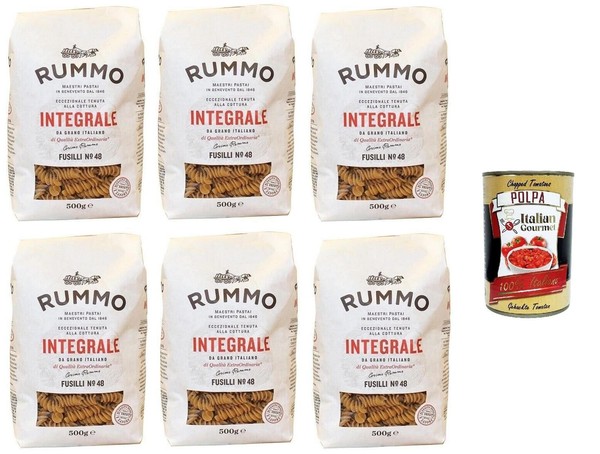 Rummo Pasta Integrale Fusilli N.48,Vollkornnudeln 6X500G+Polpa 400G-image