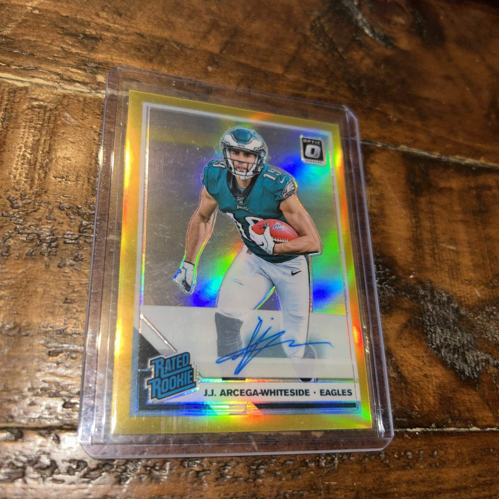 JJ Arcega-Whiteside Panini Donruss Optic #173 Autograph-Gold
