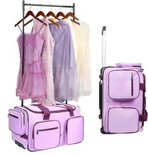 Dance Bag with Garment Rack 23 Dance Costumes Duffle Bag with Wheels Purple