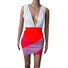 Hello & Sweetie Dress Sze 8 bodycon summer sexy cocktail bandage v-neck stretchy