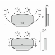 Front Brake Pads KYMCO ATV MXU 500 Carburetor 2013 RMS 225103070