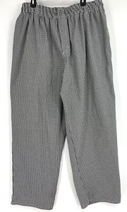 Mens New Chef Pants Black Check 5XL Pull On Elastic Waist NWT 1571 Uniform