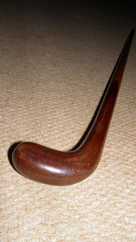 Antique Walking Cane / Sunday Golf Stick - Marquetry Putter Coppice Handle