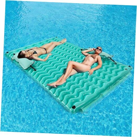 Sunrio Giant Inflatable Floating Mat 114'' X 72''-Pool 114 inch x 72 inch  Green