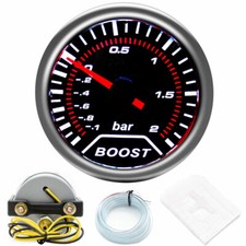 2 52mm Bar Turbo Boost Gauge Pointer Led Vacuum Pressure Meter Smoke Len Tint