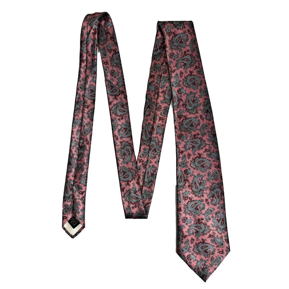 Corbata vintage de cachemira rosa Sears para hombre tienda retro años 70 hecha en EE. UU. oficina formal Foto 4 de 4