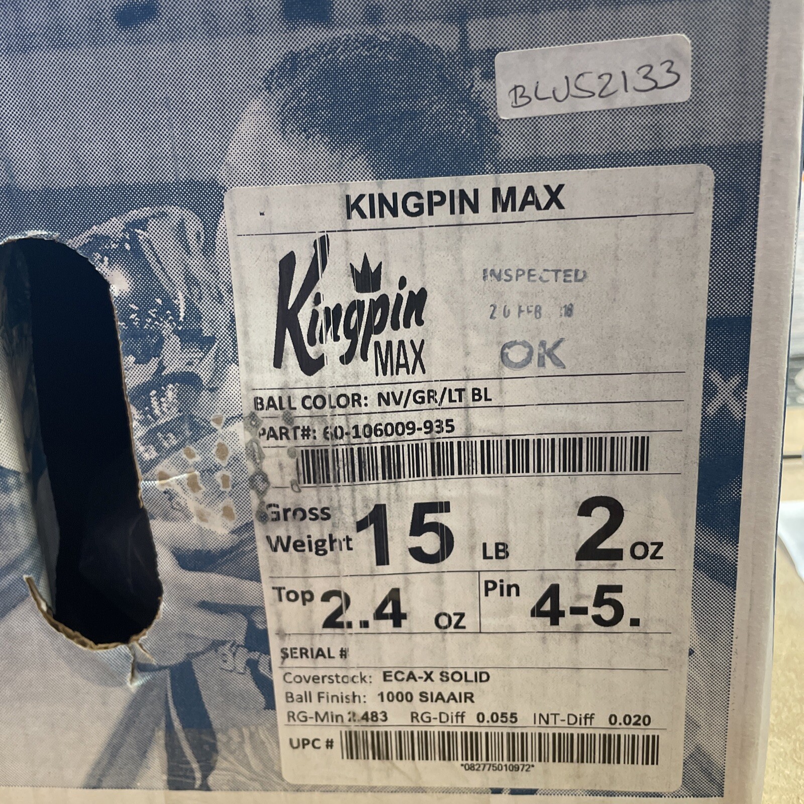 15lb Brunswick KINGPIN MAX First Quality Bowling Ball NIB Undrilled
