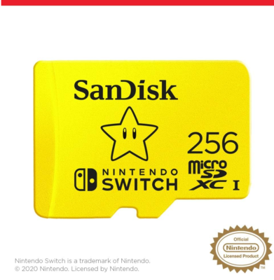 SanDisk MicroSDXC Card For Nintendo Switch Consoles, SDSQXAO-256G