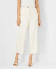 NEW $109 Ann Taylor The Seamed Straight Crop Pant Winter white sz 6P