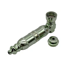 4" Metal Tobacco Smoking Hand Pipe Extended Chamber Lid and Screens