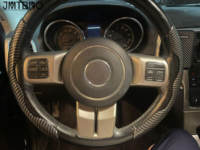 15'' Steering Wheel Cover Carbon Fiber Non-Slip Auto Accessories Glossy For Jeep