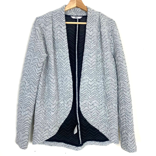 Black Herringbone Cardigan Sweater Size 