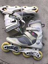 K2 Athena T  Nine Inline Skates Breast Cancer Ribbon Womens size 8.5