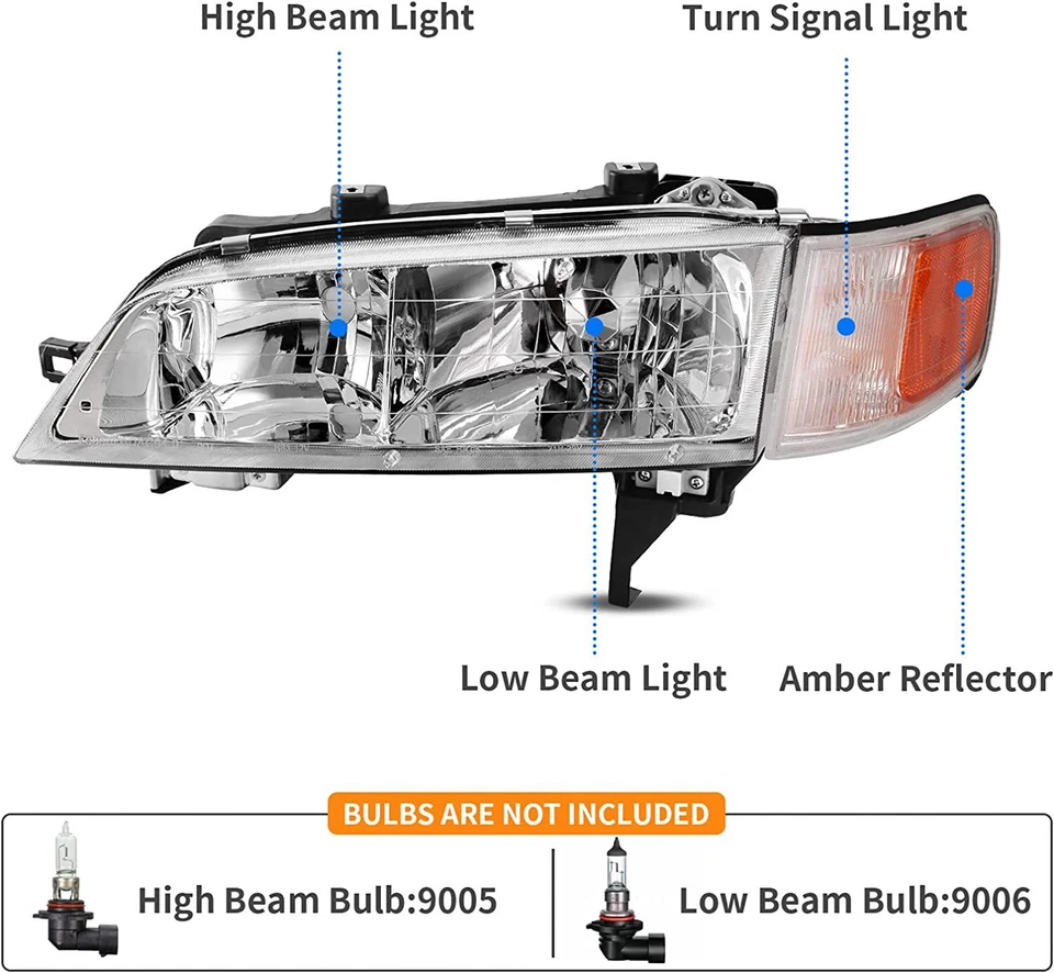 Par de faros cromados para Honda Accord 1994-1997 ámbar luces de señalización de esquina Foto 2 de 4