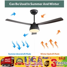 52" LED Ceiling Fan Light w/ Remote Control 6 Speeds Settings Timing Option