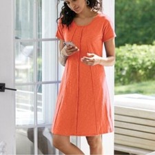 Soft Surroundings Cotton Marchesa Dress in Mango Size Large