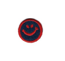 1.5X1.5" Happy Face IRON ON SEW ON PATCH embroidered smiley face blue red emoji