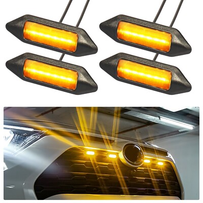 Front Grill Lights for Toyota RAV4 2019-2024 Amber Grille light Rav4 Accessories