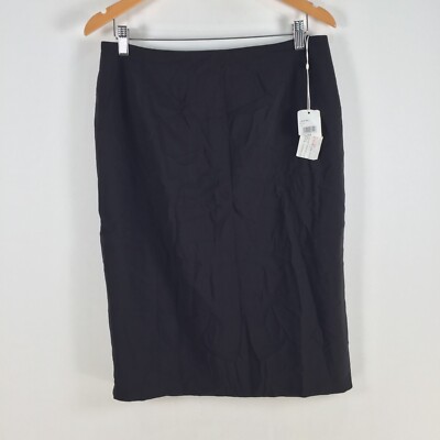 NEW Basler womens skirt size 40 aus 12 pencil black wool knee length zip 084517