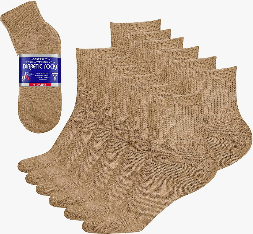 Diabetic Ankle Socks Mens Womens Non-binding Socks Loose Fit 6 Pairs  /CH27/12-image