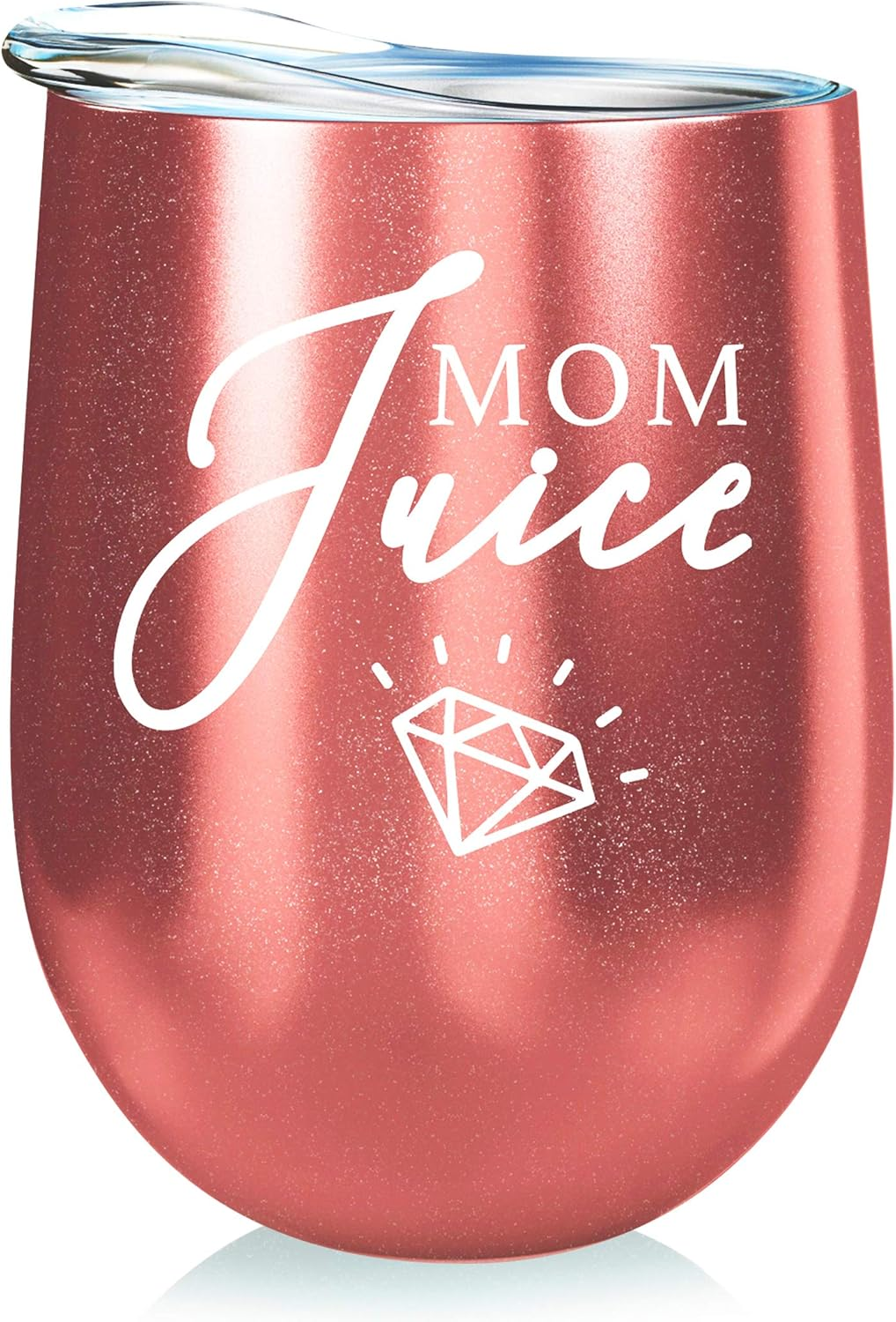 Mom Stainless Steel Wine Tumbler - 12Oz with Steel Straw, BPA Free Lid, & Straw