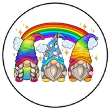 RAINBOW GNOMES ENVELOPE SEALS LABELS STICKERS PARTY FAVORS