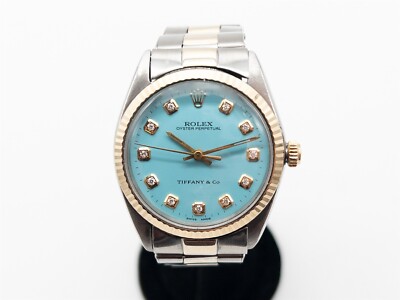 $14,000 ROLEX Oyster Perpetual 34mm Tiffany & Co 18k Yellow