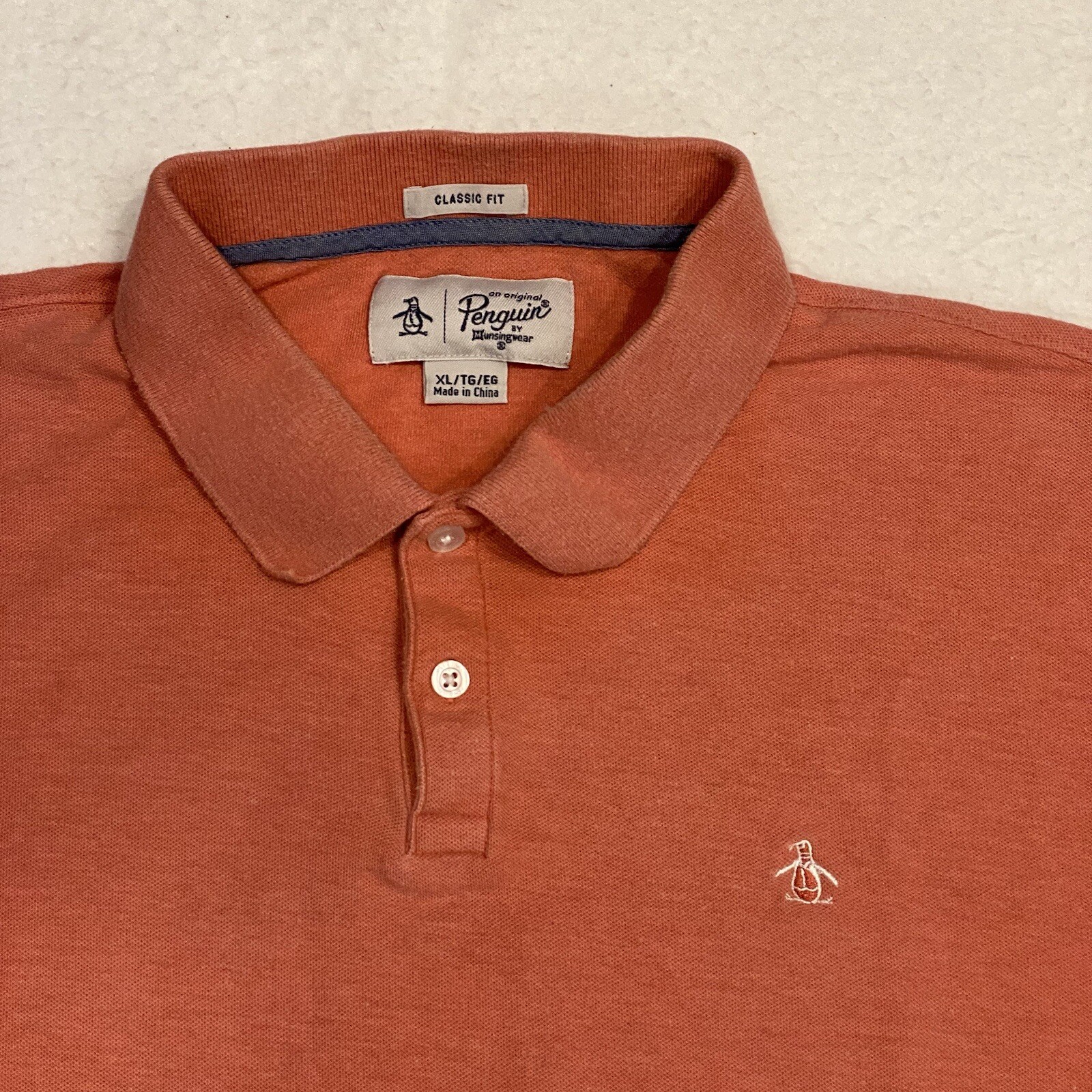Original Penguin Classic Fit Salmon Color Knit Polo Shirt S/S Men's Sz XL eBay
