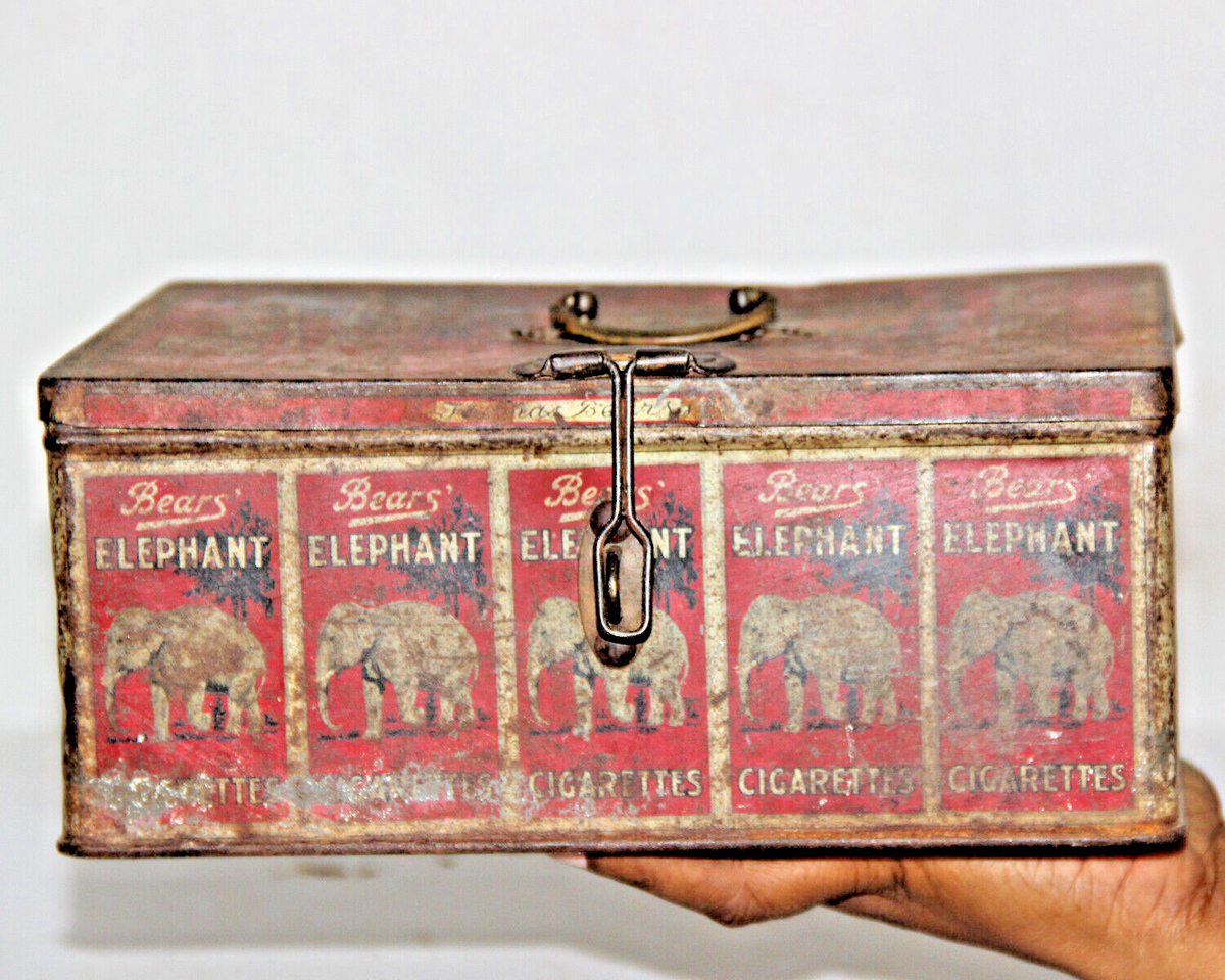 where can i buy pink elephant cigarettes Vintage Thomas Bears Sons Elephant Cigarette Advertising Tin Box England