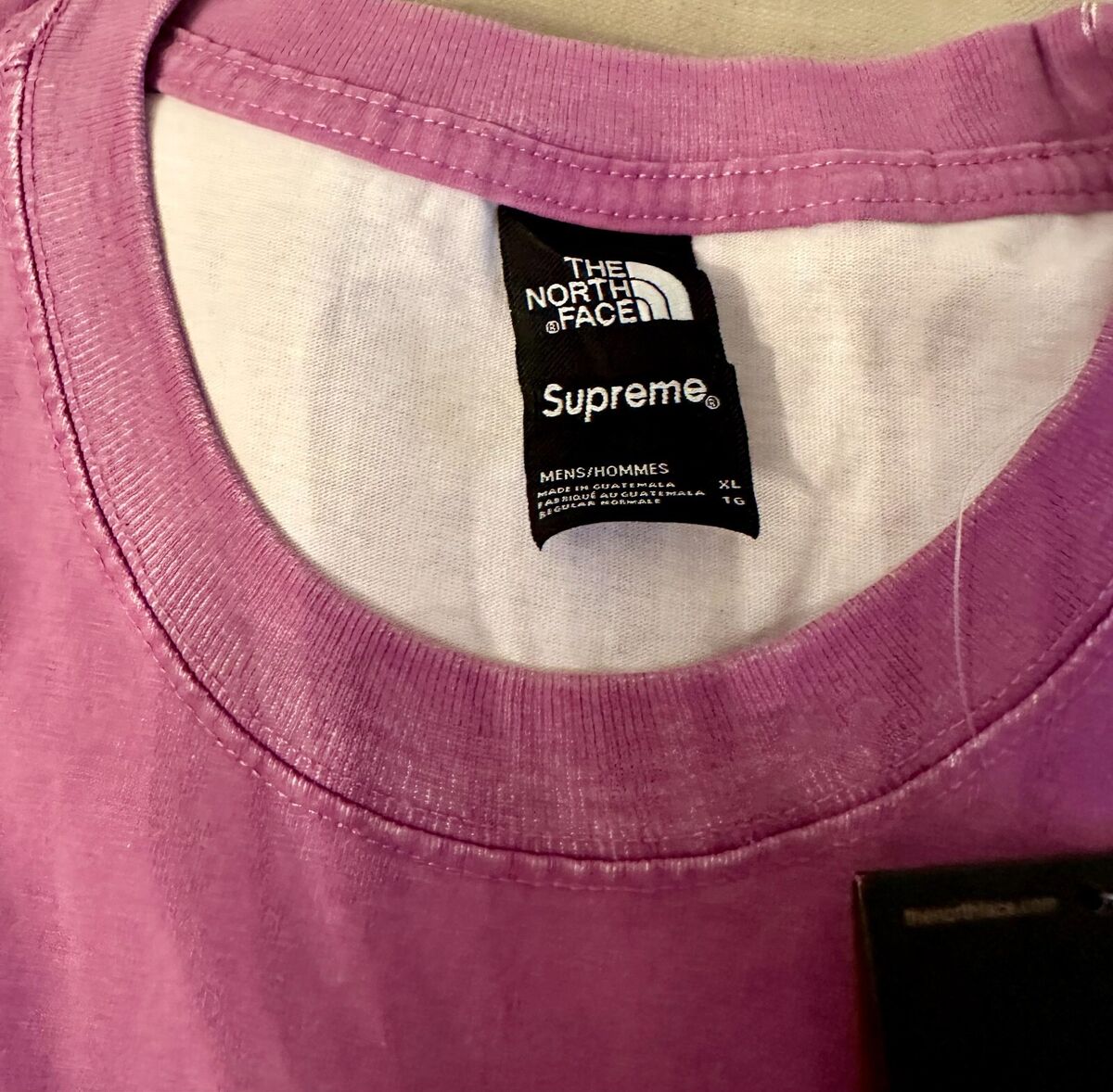 SUPREME THE NORTH FACE PIGMENT PRINTED POCKET TEE PINK XL