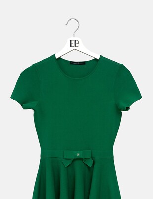 Vestido CH Carolina Herrera Punto Con Lazo Verde 100% Original Talla M |  eBay