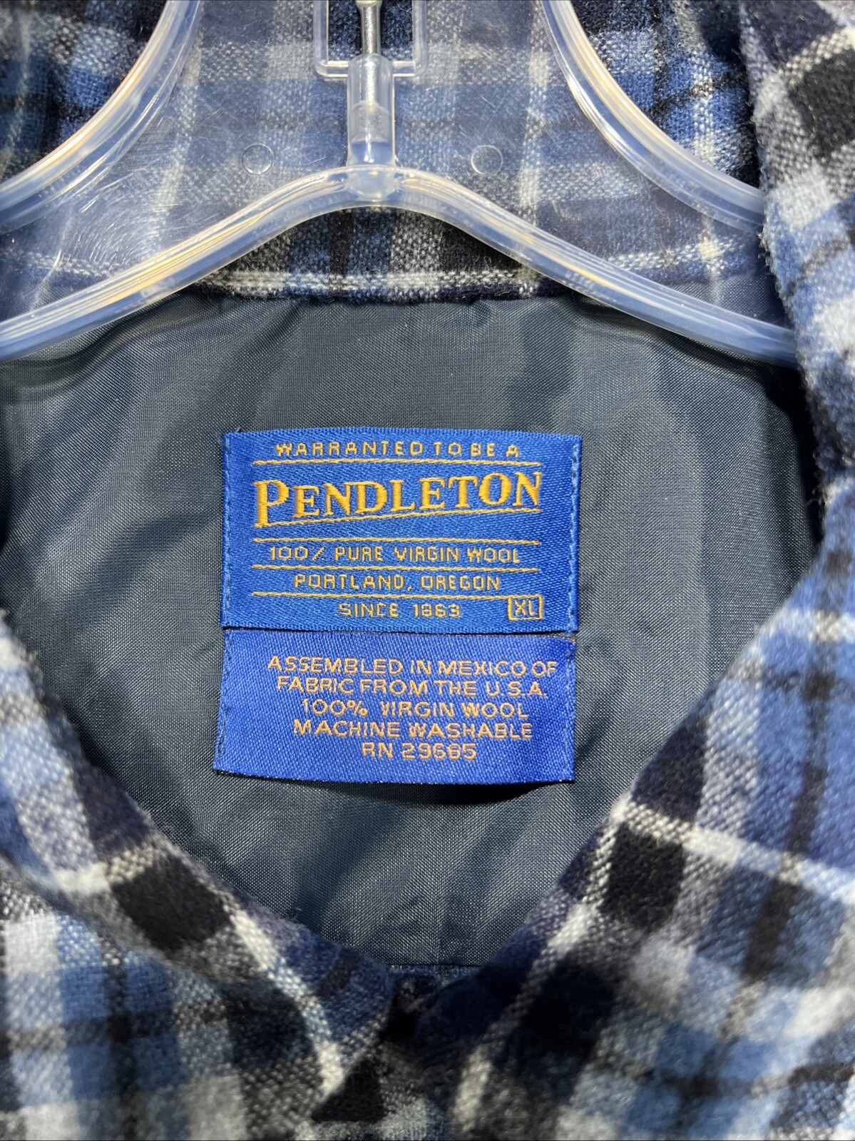 Pendleton Plaid Wool Double Pocket Long Sleeve Sh… - image 3