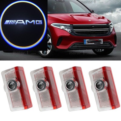 4x AMG LOGO Door Light Courtesy Lamp Ghost Shadow Projector For Benz GL ML E A B