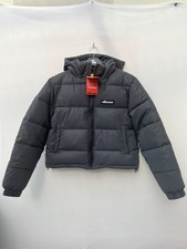 Ellesse Pana Padded Cropped Puffer Jacket Womens Grey Size 8 Rrp £85