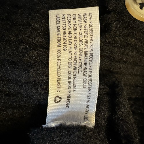 Youth Girls Cropped Black Button Up Sweater - Picture 4 of 5