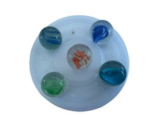 5 Vintage Clear Shiny Large Glass Shooter Marbles