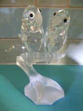 Swarovski Crystal Lovebirds Pair on Branch SCS 013560 Unboxed Togetherness 1987