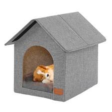 Indoor Dog House with Washable Plush Cushion - Small Size, Suitable for Small...