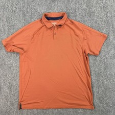 Rhone Polo Shirt Mens Large Orange Performance Knit Stretch Tagless Golf Top