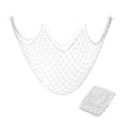 2 Piece Decorative Fishing Net, White 80x40 Inch for Hanging Cotton