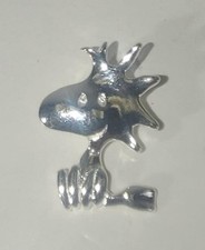 VINTAGE PEANUTS 925 STERLING SILVER WOODSTOCK LARGE 3/4" CHARM PENDANT 