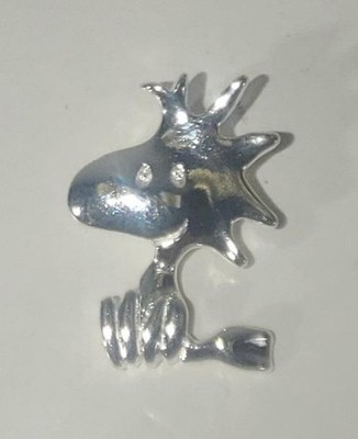 VINTAGE PEANUTS 925 STERLING SILVER WOODSTOCK LARGE 3/4'' CHARM PENDANT 